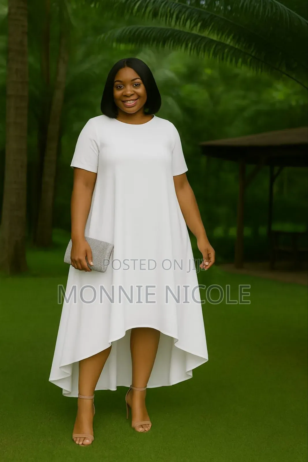Stylish High-low White Dress