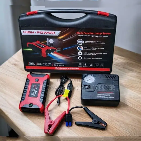 12v 99800mah Car Jump Starter Multi Purpose With Tire Inflator