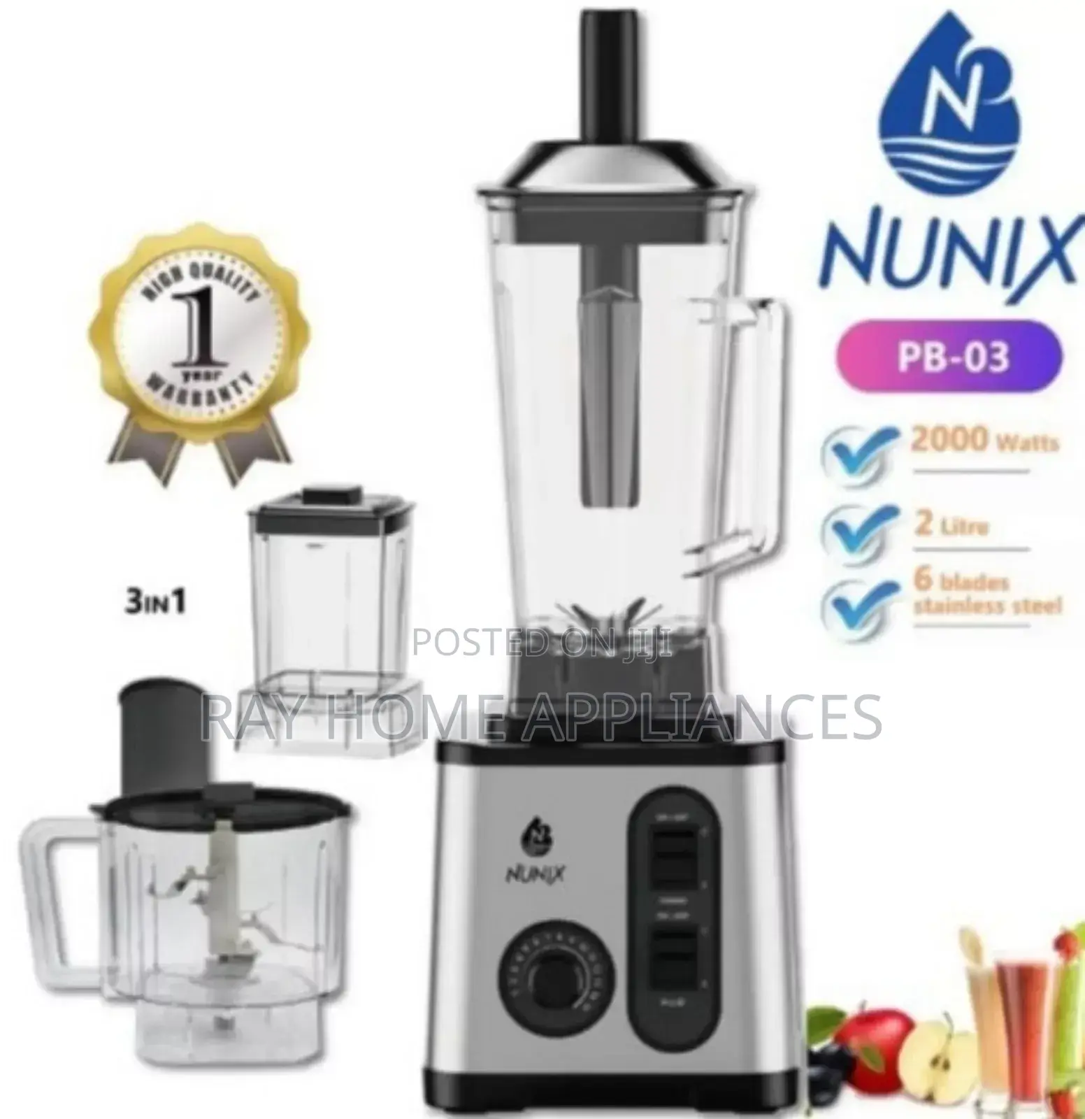 2000 Watts Nunix 3 in 1 Commercial Blender