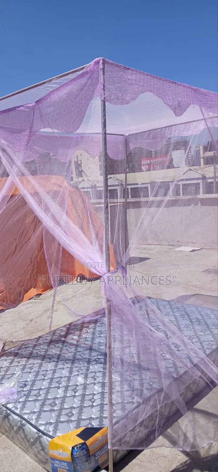 4-Stand Mosquito Net - Double Bed Size, Durable Easy to Install