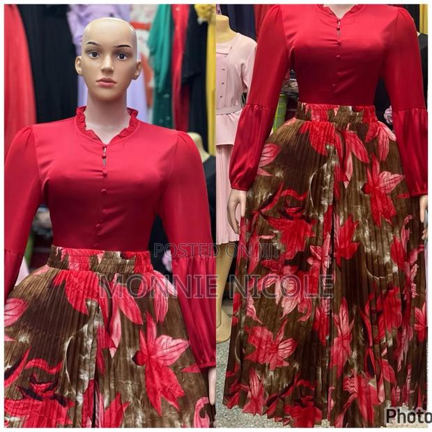 Stylish Red Floral Pallazo Pants - main view