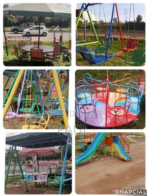 Swings,Slide and Merry Go Round Set