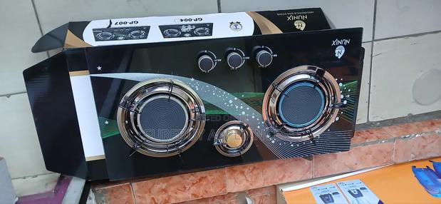 Nunix 3 Burner Glass Top Gas Cooker – Infrared, Energy Saving, Durable