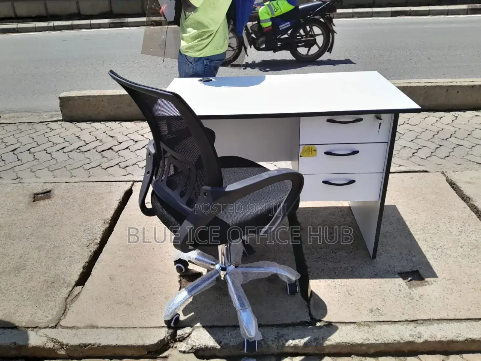Office Desk and Swivel Mesh Chair