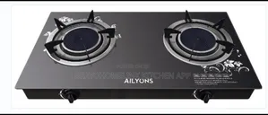 Ailyons 2 Burner Glass Top Gas Cooker Infrared Double Burner