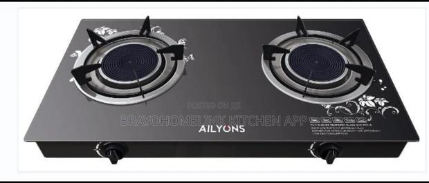 Ailyons 2 Burner Glass Top Gas Cooker Infrared Double Burner