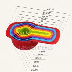 Measuring Cups and Spoons Set -6pcs-Multicolor