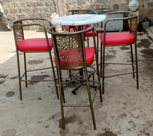 Bar Set Table and 4 Chairs With Powdercoating Finish. - main view
