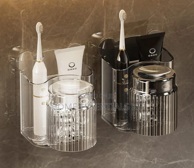 *Acrylic Wall Mounted Toothbrush Holder With Gargle Cup-Each - thumbnail 5