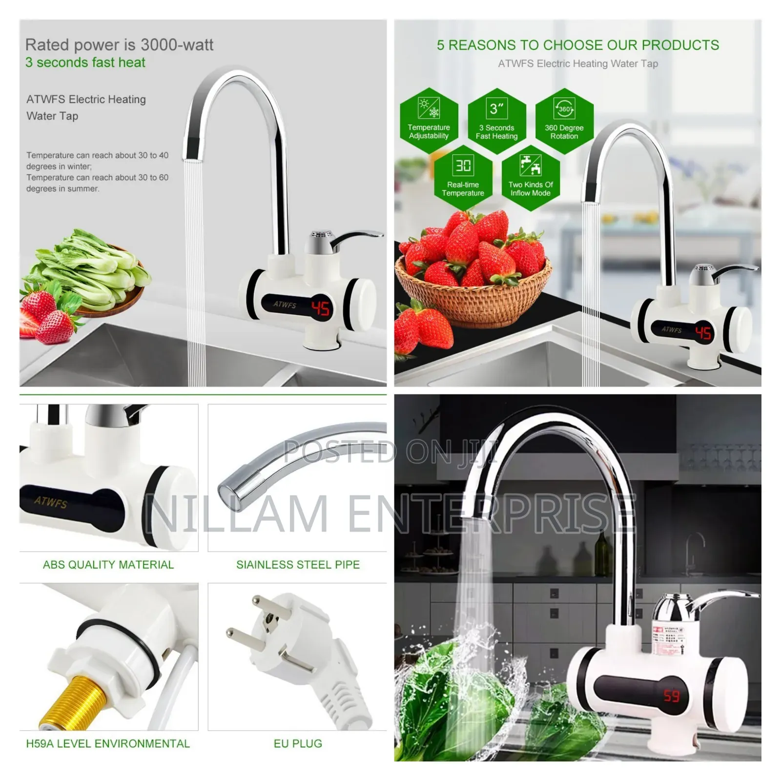 *110v 3000w Kitchen Digital Tankless Instant Heater