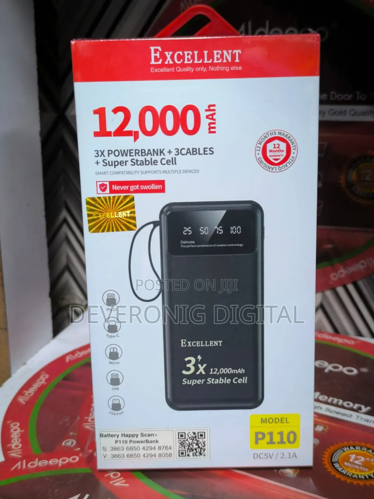 *Excellent P110 12,000 Mah Powerbank