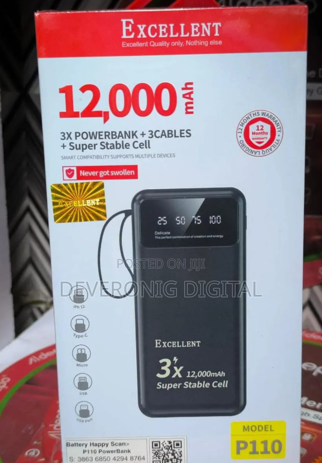*Excellent P110 12,000 Mah Powerbank