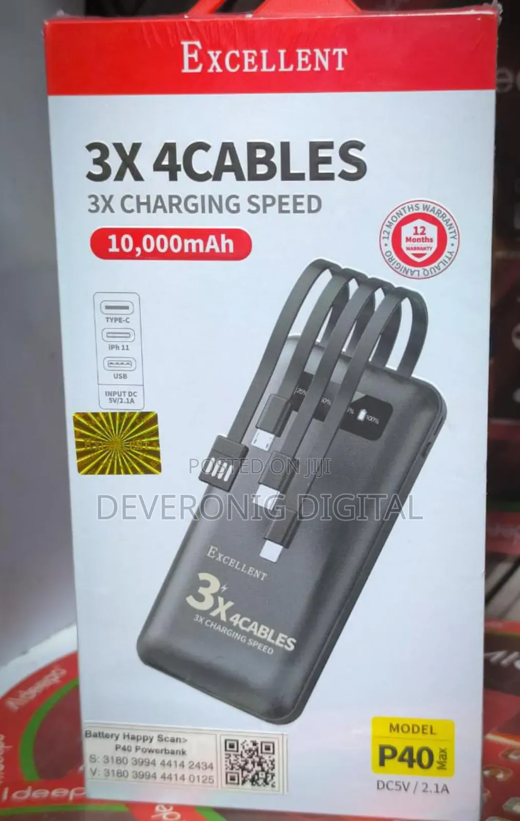 *Excellent P40 10,000 Mah Powerbank*
