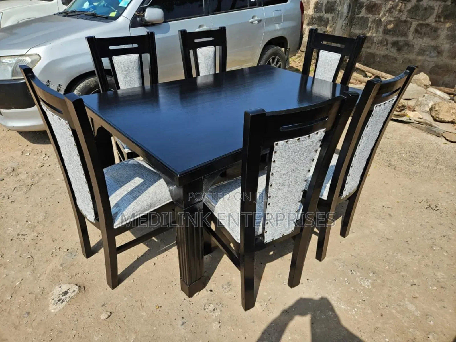 6-Seater Wooden Dining Table Set