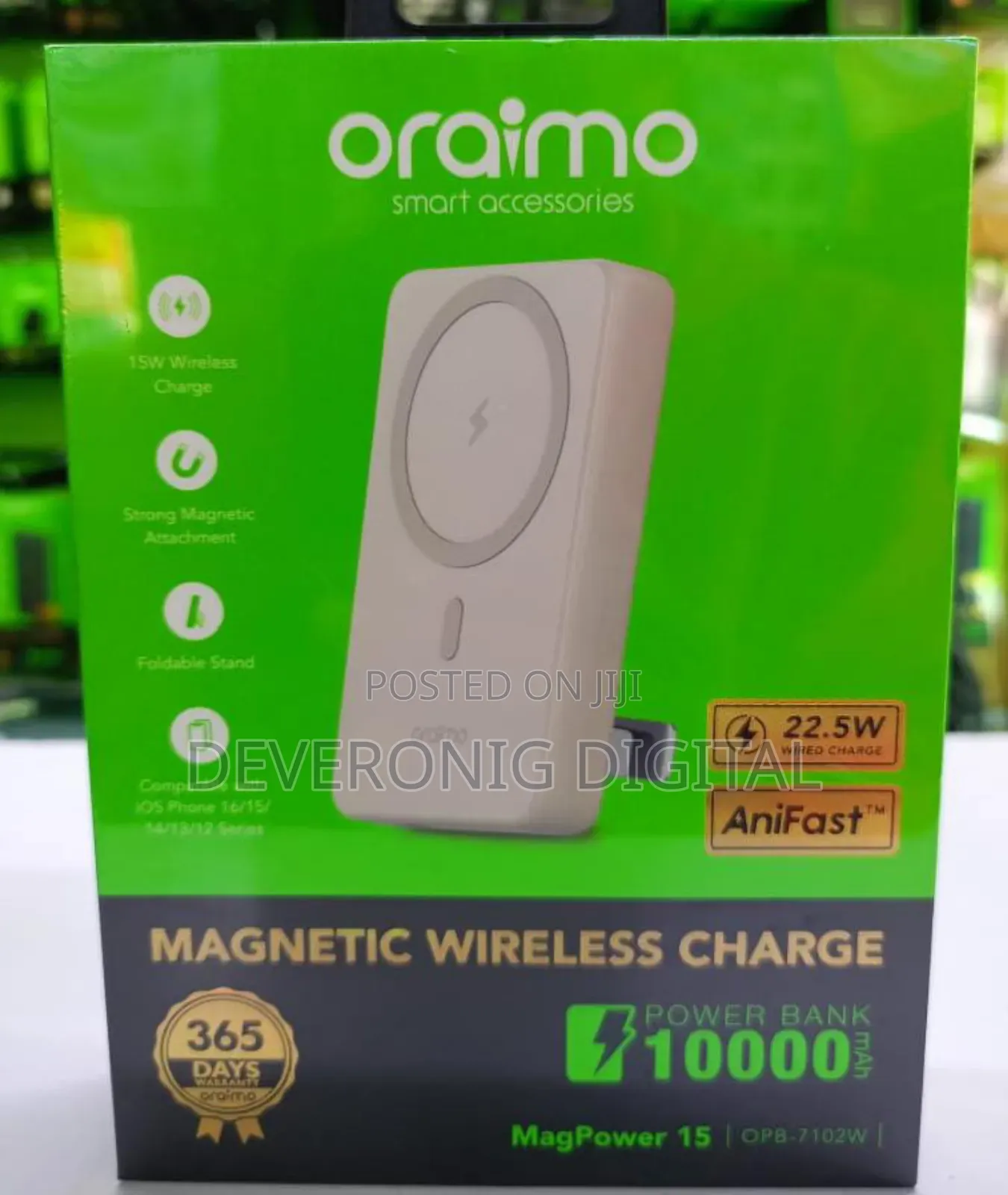 Oraimo Magpower 15 Opb-7102w Wireless Magnetic Powerbank