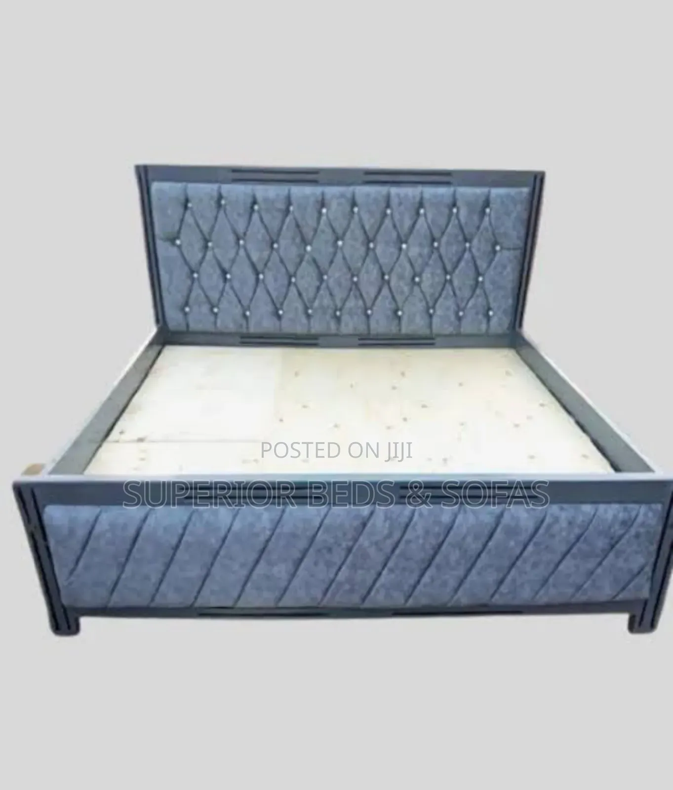 Grey Upholstered Bed Frame Size 5 by 6