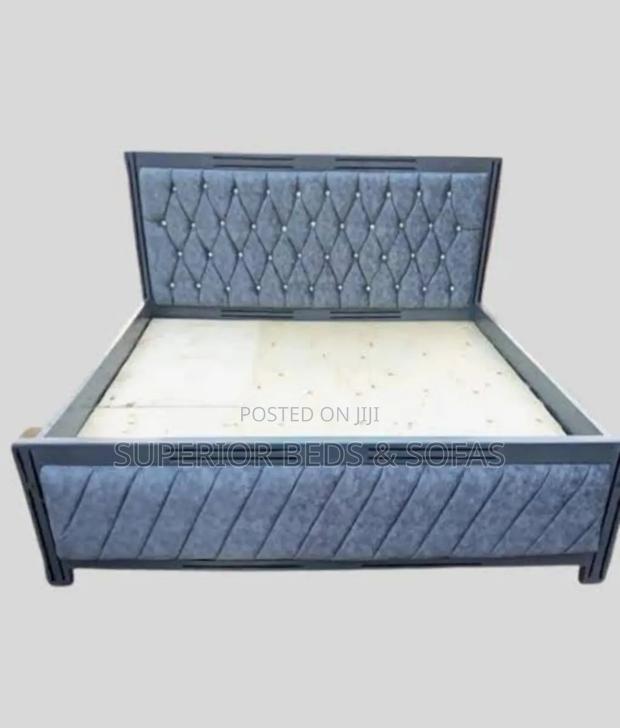 Grey Upholstered Bed Frame Size 5 by 6 - main view