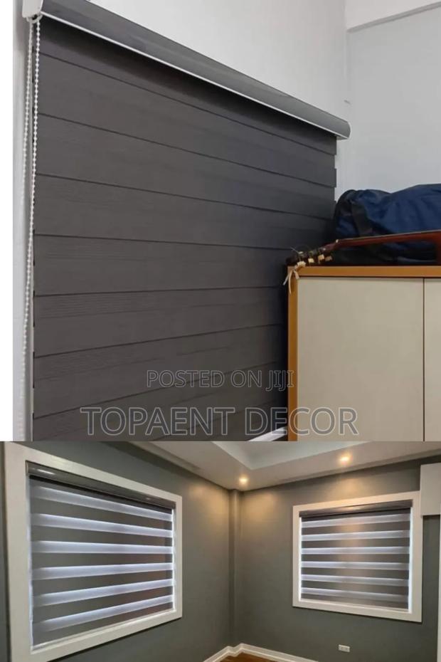 Dark Horizontal Office Roller Blinds - main view