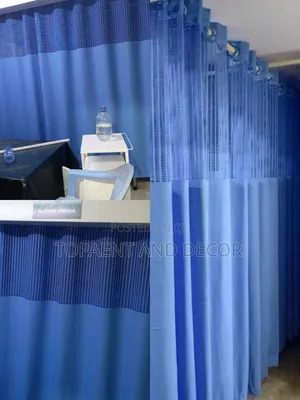 Safety Standards Blue Hospital Curtains