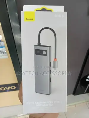 This Is a Baseus Metal Gleam 9-Port Type-C Hub Adapter.