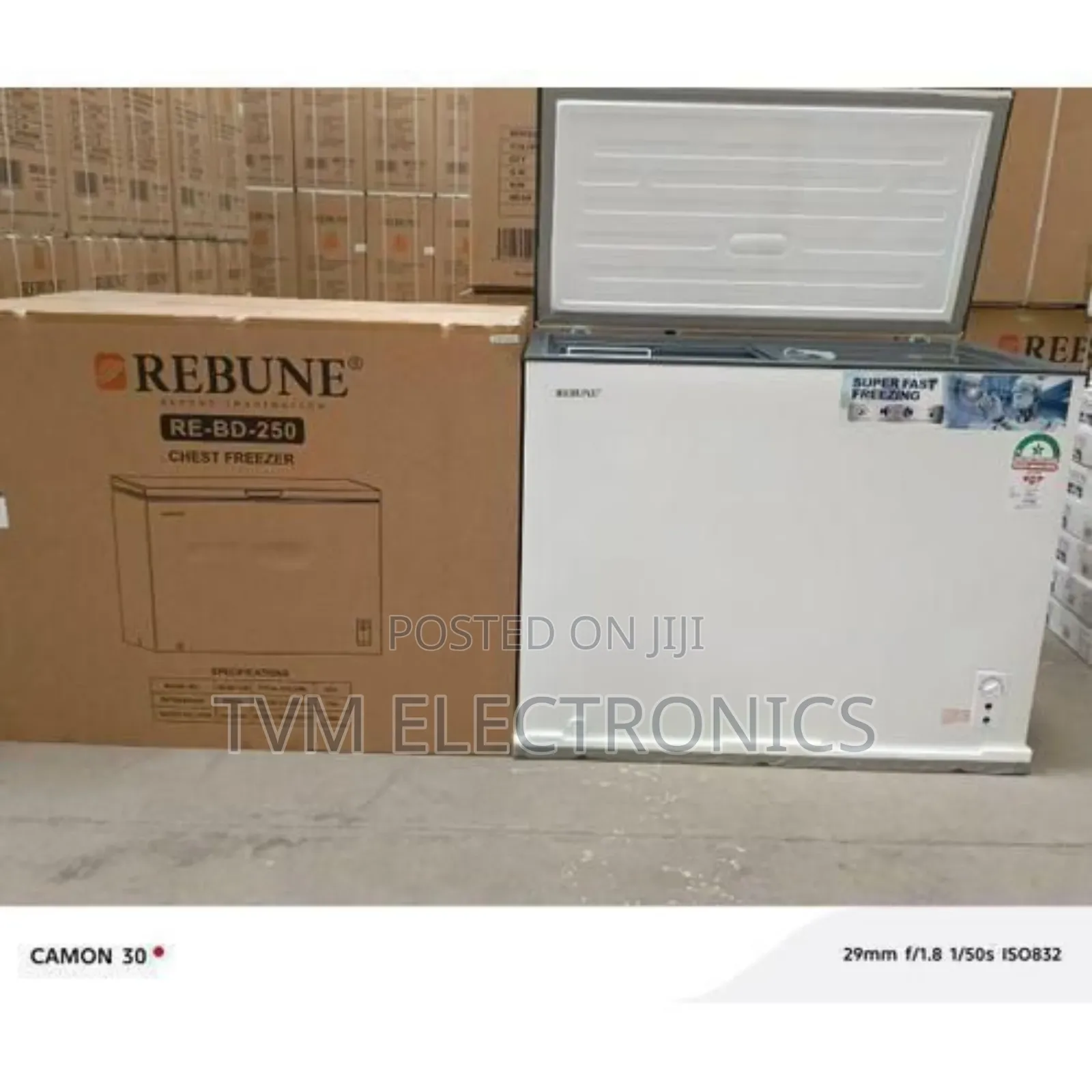 Rebune 250l Chest Freezer Fast Freezing
