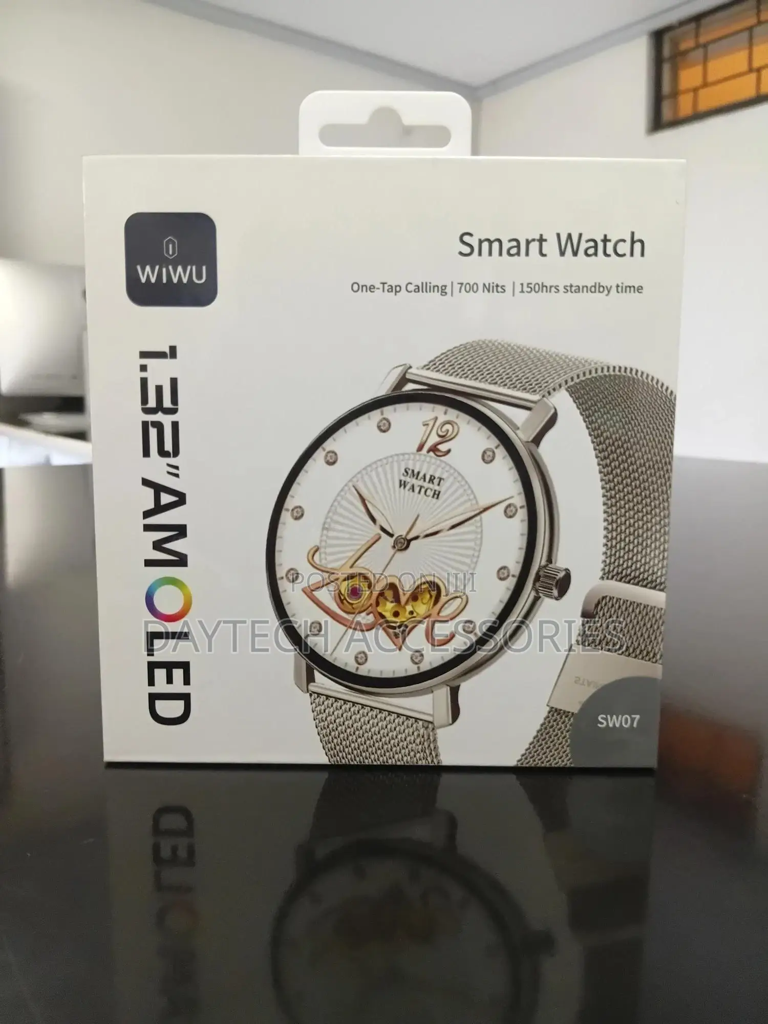 Wiwu Sw07 Smart Watch Silver/Gold 1.32" Amoled Display Bt Call