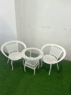 White Outdoor Table Ans and Chair
