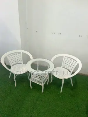 White Outdoor Table Ans and Chair