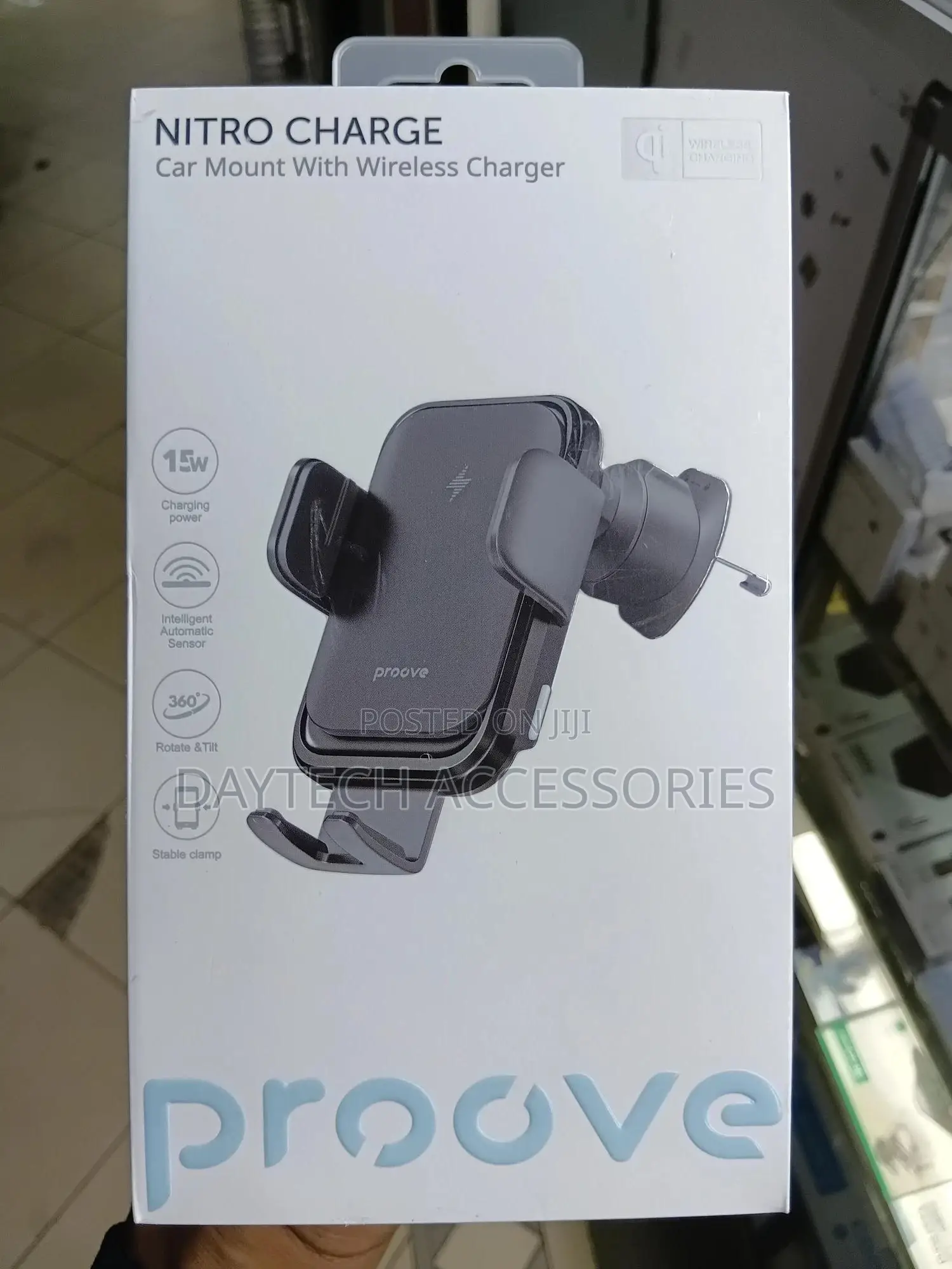 Wireless Charging Car Phone Holder Proove Nitro Charge 15w