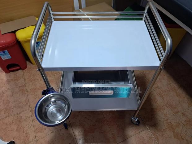 Stainless Steel Dressing Trolley With One Drawer - main view