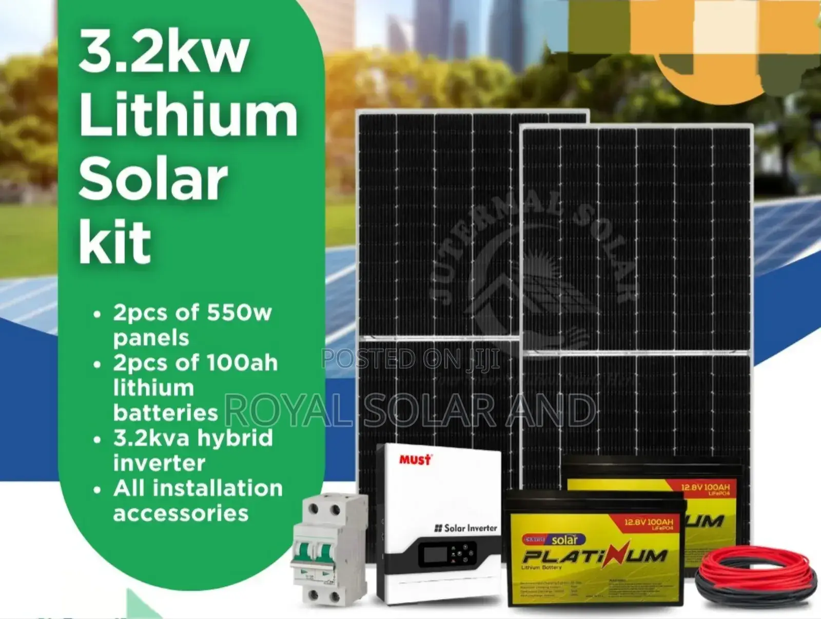 3.2kw Solar System With Lithium Batteries 100ah Each