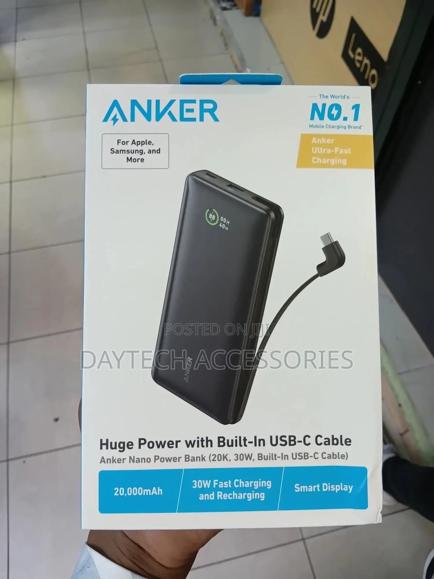 This Is the Anker Nano Power Bank (, 30w, Built-in Usb-C Cable).