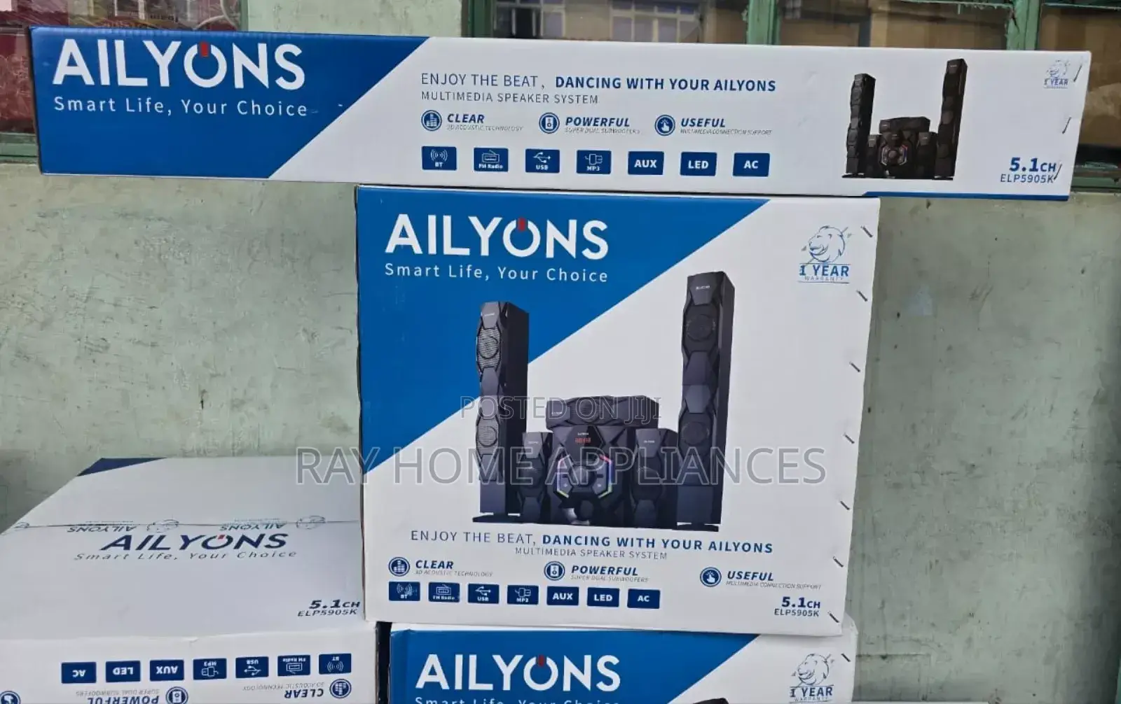 Ailyons Elp5901k 5.1ch Home Theater Sound System (1yr Wrty)