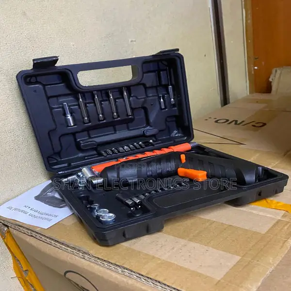 Cordless Electric Screwdriver With Multiple Bits