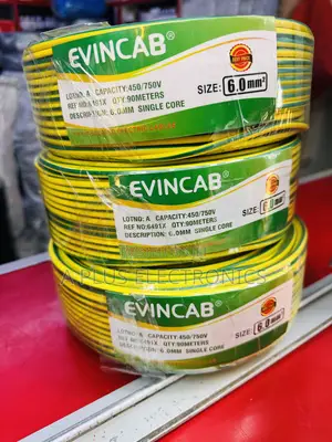 Evincab 6.0mm Single Core Wiring Cable 90m Yellow Green)Commercial