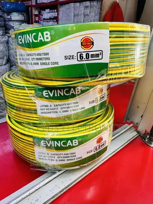 Evincab 6.0mm Single Core Wiring Cable 90m Yellow Green)Commercial