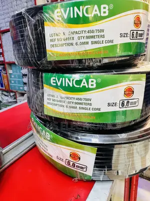 Evincab 6.0mm Single Core Wiring Cable 90m Wire(Black) – Original
