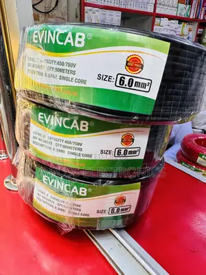 Evincab 6.0mm Single Core Wiring Cable 90m Wire(Black) – Heavy Duty