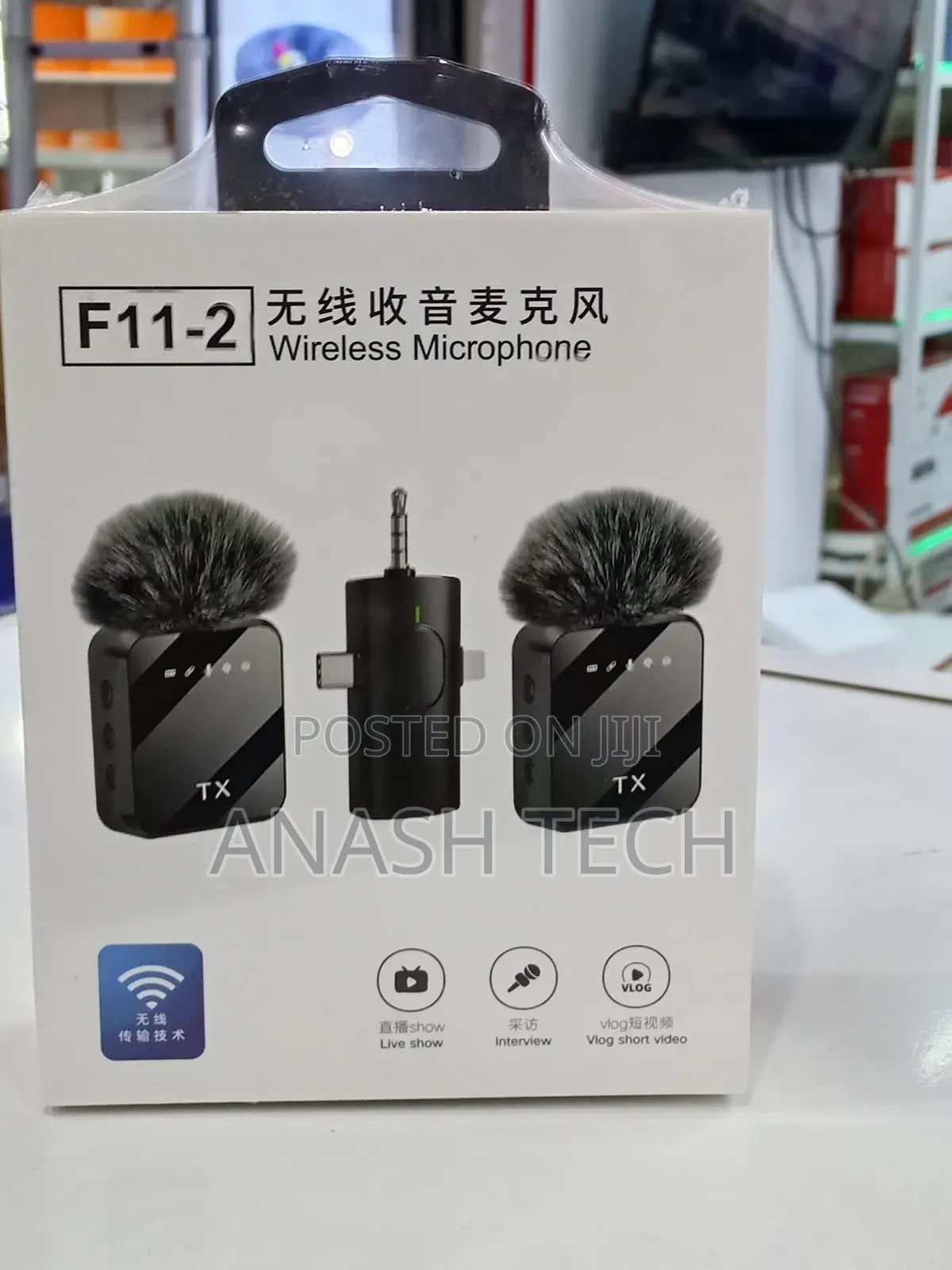 3 in 1 F11-2 Dual Wireless Microphone for iPhone and Android