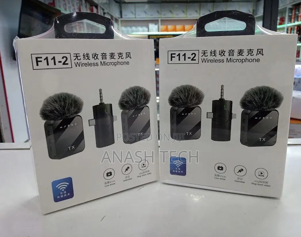 F11-2 Wireless Microphone 3 in 1 for iPhone ,Type C Camera