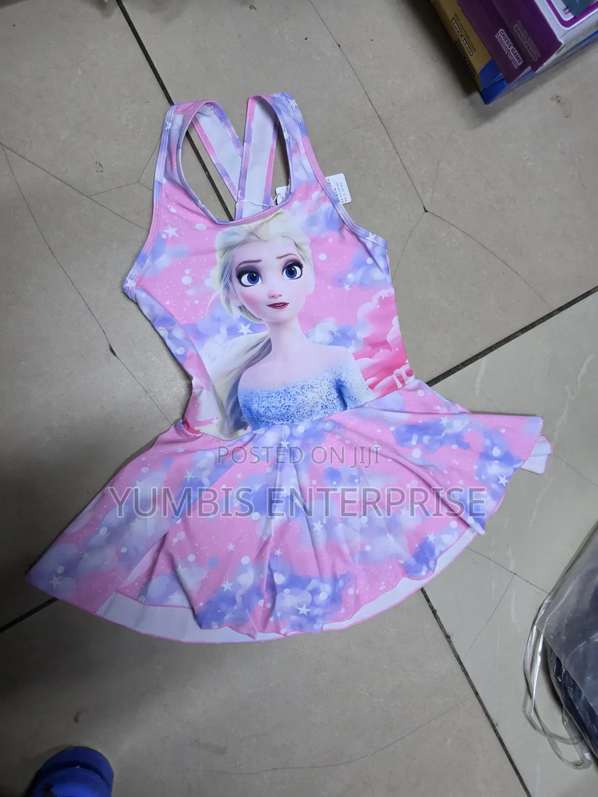 Girls Frozen Pink Swimming Costumes Dress Like With Short