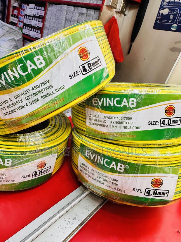 Evincab 4.0mm Single Core Cable 90m(Yellow Green) – Pure Copper - thumbnail 2