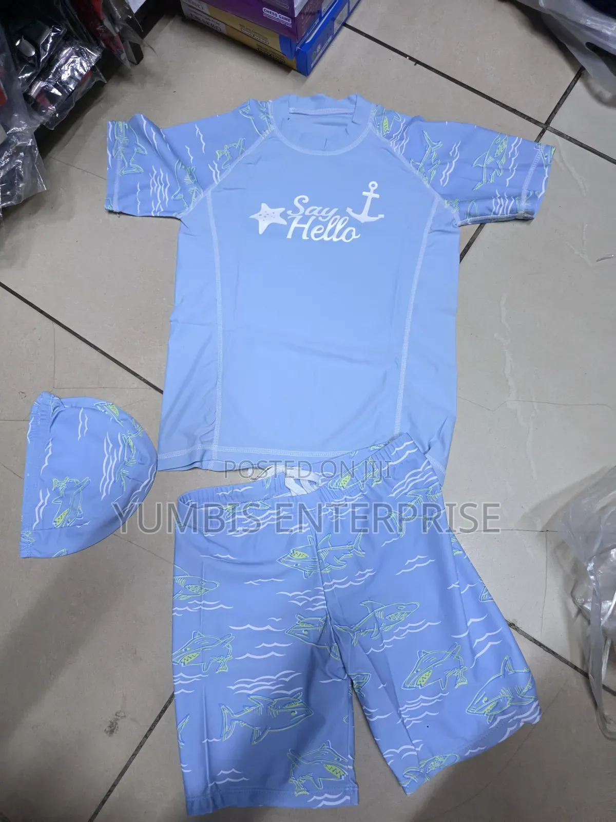 Boys Swimming Costumes (Shirt, Short and Cap)