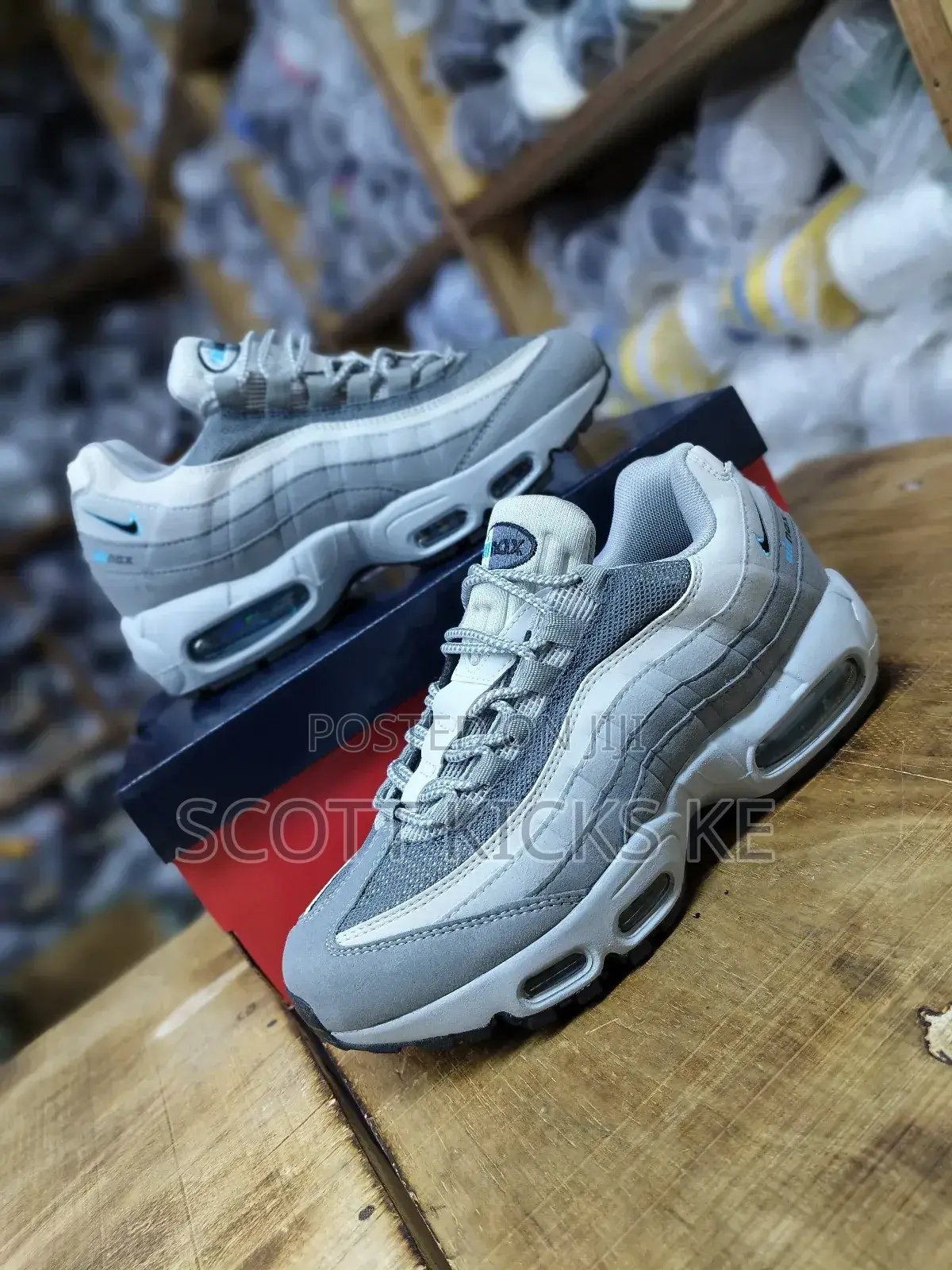 *Air Max 95 Retro Logo Grey Aqua Blue