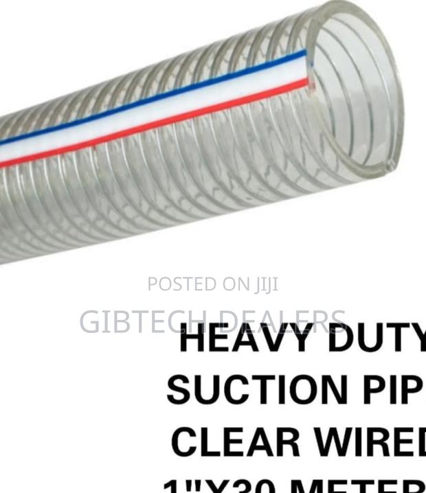 Heavy Duty Sunction Pipe Clear Wired 1 Inch 30m