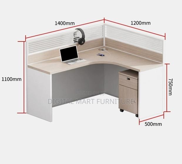 White Curved Modern Workstation Office Desk - thumbnail 3