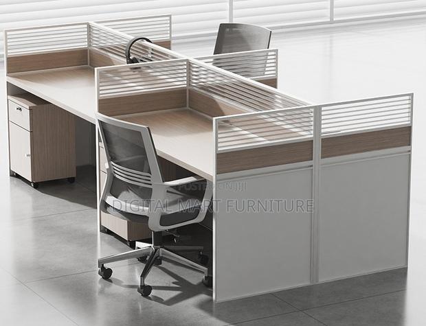 White Curved Modern Workstation Office Desk - thumbnail 11
