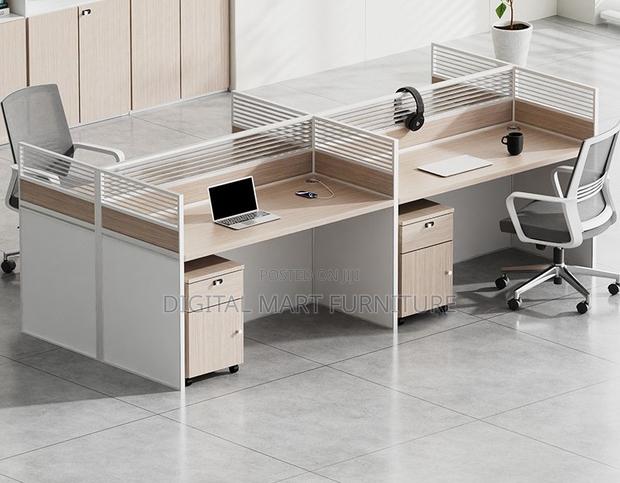 White Curved Modern Workstation Office Desk - thumbnail 12