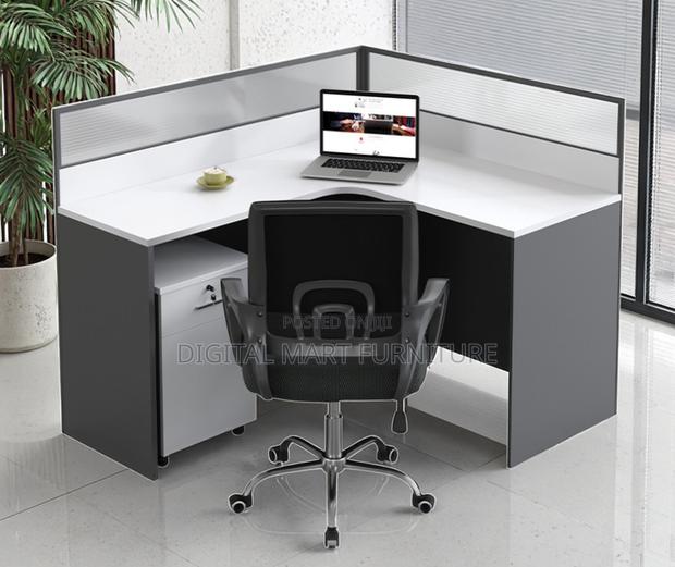 White Curved Modern Workstation Office Desk - thumbnail 14