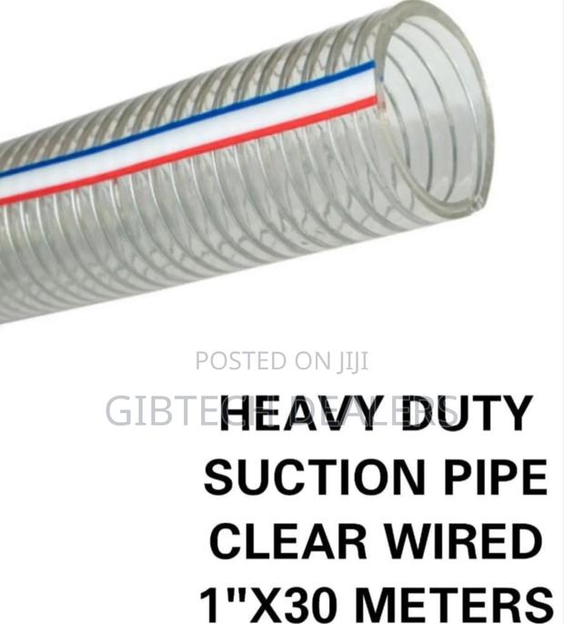 1" by 30m Heavy Duty Sunction Pipe Clear Wired
